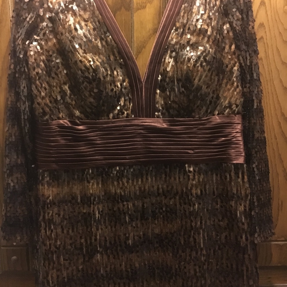 Clarisse plus size 20 Chocolate Sequin Dress NWT - Picture 4 of 8